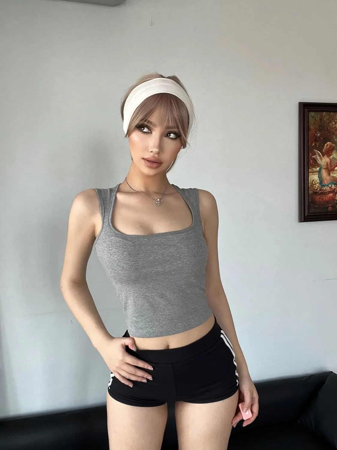 5packs Womens Y2K Slim Fit Sexy Square Neck Tank Top Going Out Vest