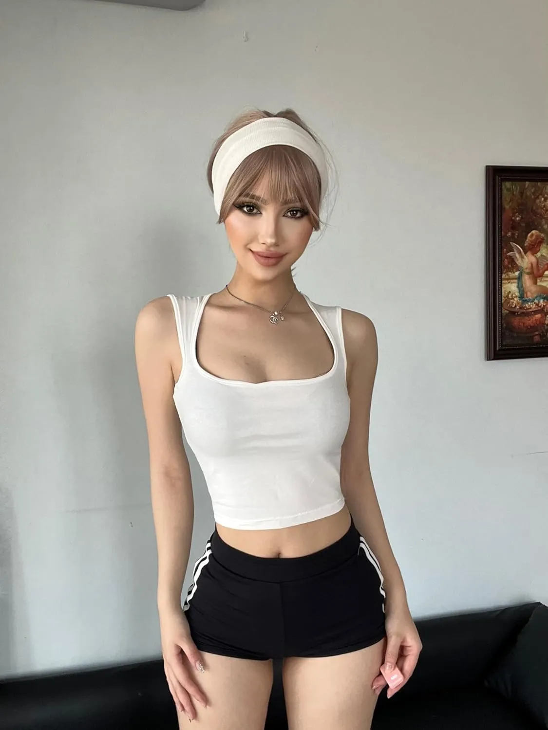 5packs Womens Y2K Slim Fit Sexy Square Neck Tank Top Going Out Vest