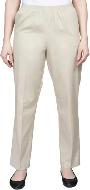 Alfred Dunner All Around Elastic Waist Cotton Short Twill Pants
