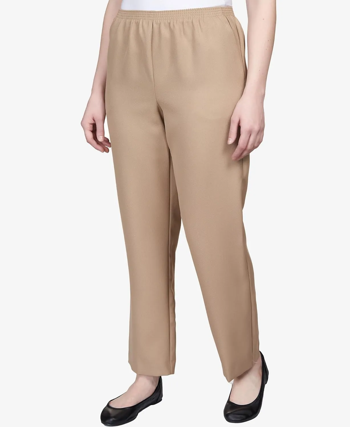 Alfred Dunner All Around Elastic Waist Polyester Short Petite Pants - Pull-On Style