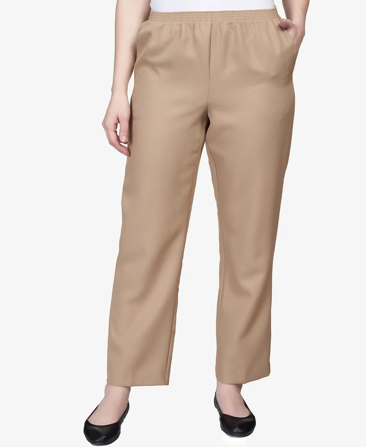 Alfred Dunner All Around Elastic Waist Polyester Short Petite Pants - Pull-On Style