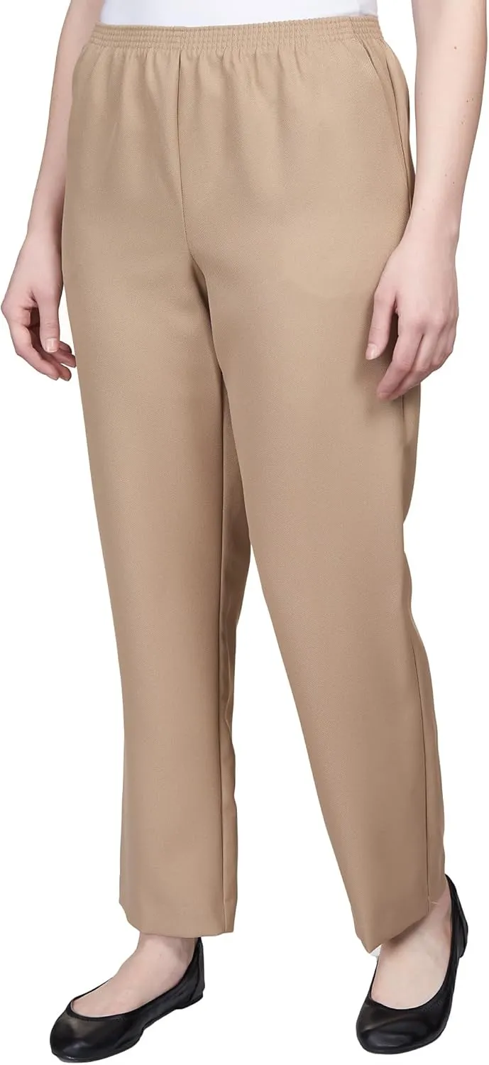 Alfred Dunner All Around Elastic Waist Polyester Short Petite Pants - Pull-On Style