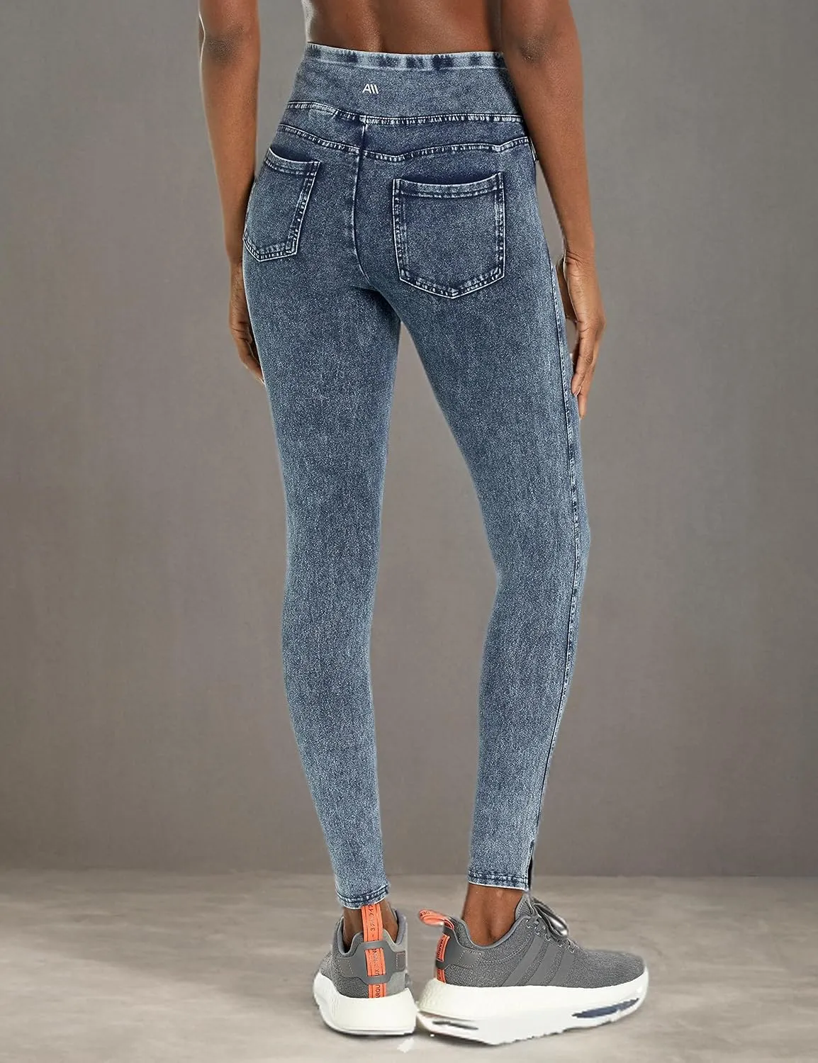 Andrew Marc Women's High Waist Faux Denim Full Length Legging, Regular and Plus Sizes