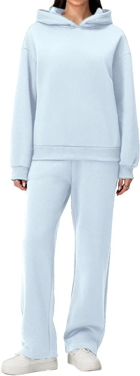 Aonoapll Bow Hoodie Sweatsuit Set for Women Oversized Hooded Sweatshirt Sweatpants Bow Print Matching 2 Piece Sweat Sets