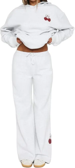 Aonoapll Bow Hoodie Sweatsuit Set for Women Oversized Hooded Sweatshirt Sweatpants Bow Print Matching 2 Piece Sweat Sets