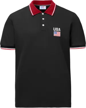 Arvilhill Men's American Flag Polo Shirts Patriotic Golf Polos 1776 Cotton Pique Tee Tops (S-3XL)