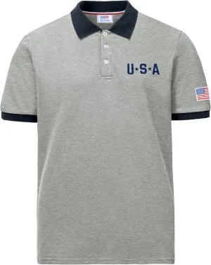 Arvilhill Men's American Flag Polo Shirts Patriotic Golf Polos 1776 Cotton Pique Tee Tops (S-3XL)