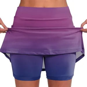 Athletic Skorts for Woman Hight Waist Solid/Gradient Skirts Elastic Tennis Yoga Shorts Tummy Control Skinny Joggers