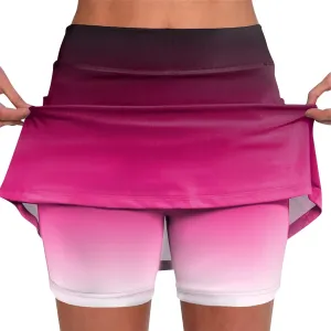 Athletic Skorts for Woman Hight Waist Solid/Gradient Skirts Elastic Tennis Yoga Shorts Tummy Control Skinny Joggers