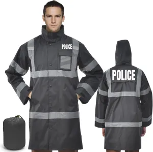 AYKRM HIGH VIS Reflective Rain Jacket security Hi Vis Rain Suits Waterproof Heavy Duty Long Rain Coats Safety Rain Gear