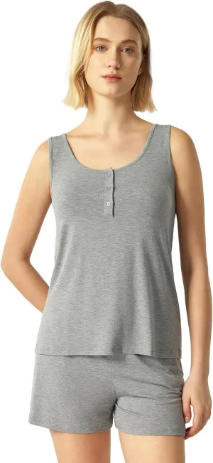Bamboo Viscose Women's Pajama Sets Tank Top With Shorts 2 Pieces Lounge Sets