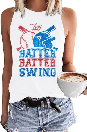 Baseball Mom Tank Tops Women: Baseball Shirts Game Day Gifts Summer Softball Mom Sleeveless Workout Vest
