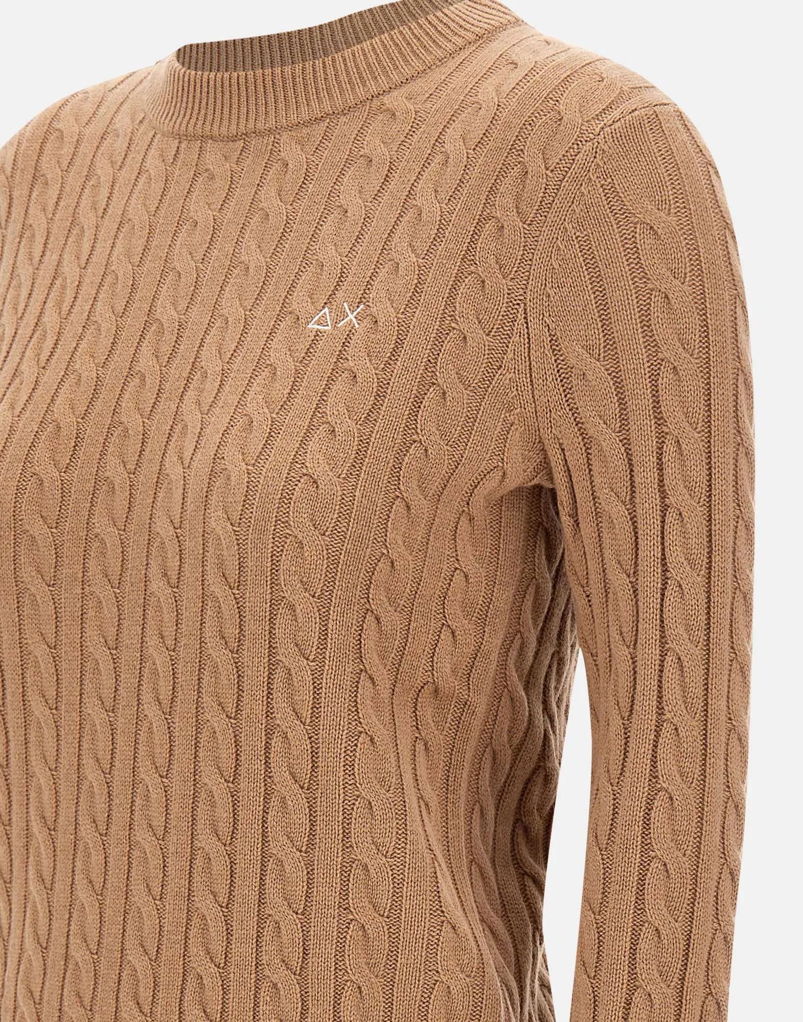 Beige Cable Knit Sweater for Women