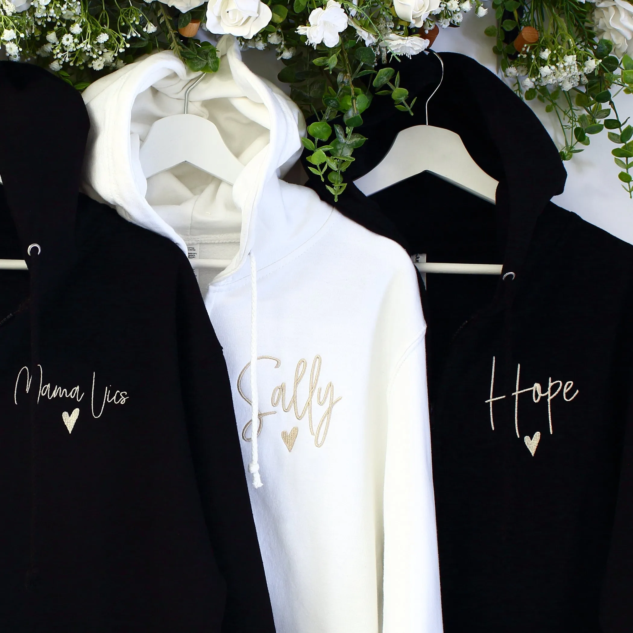 Bridal Zipped Hoodies - Black