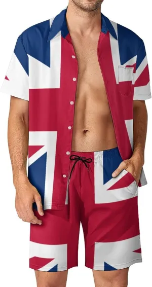 British Flag Casual Beach Suit Summer Beach Shorts 80s 90s Men's Swim Trunks Printed Beach Shorts L