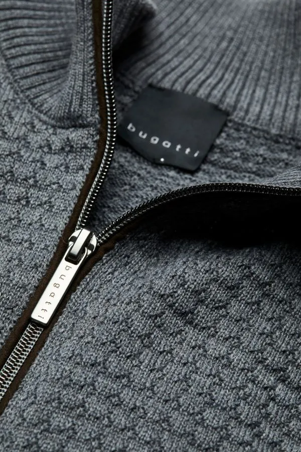 Bugatti 1/4 Zip Sweater, Grey