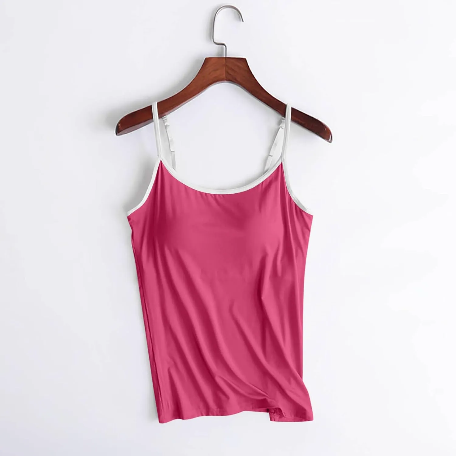 Built in Bra Tank Tops Womens Workout Casual Loose Crewneck Spaghetti Strap Summer Camisoles 2025 Trendy Yoga Outfits