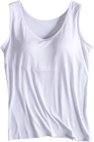 Camisole Tops for Women Plus Size Comfy Tank Tops Sleeveless Running Sports Tanks with Built in Bra Yoga Clothes