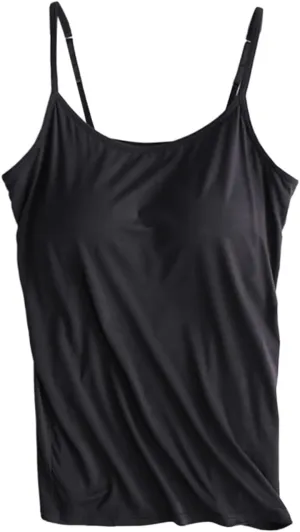 Camisole with Shelf Bra Women Tank Top with Shelf Bra Racerback Workout Yoga Tops Undershirt Basic Cami Tanks