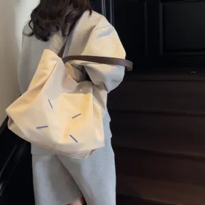 Canvas Bucket Shoulder Bag - Roomy Boho Chic Tote with Spacious Design, Perfect for Work, Beach, and Casual Everyday Use