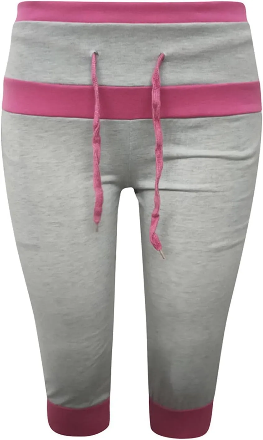 Capri Pants for Women Stretch Drawstring Low Rise Jogger Pants Comfy Soft Lounge Cropped Yoga Pants with Pockets