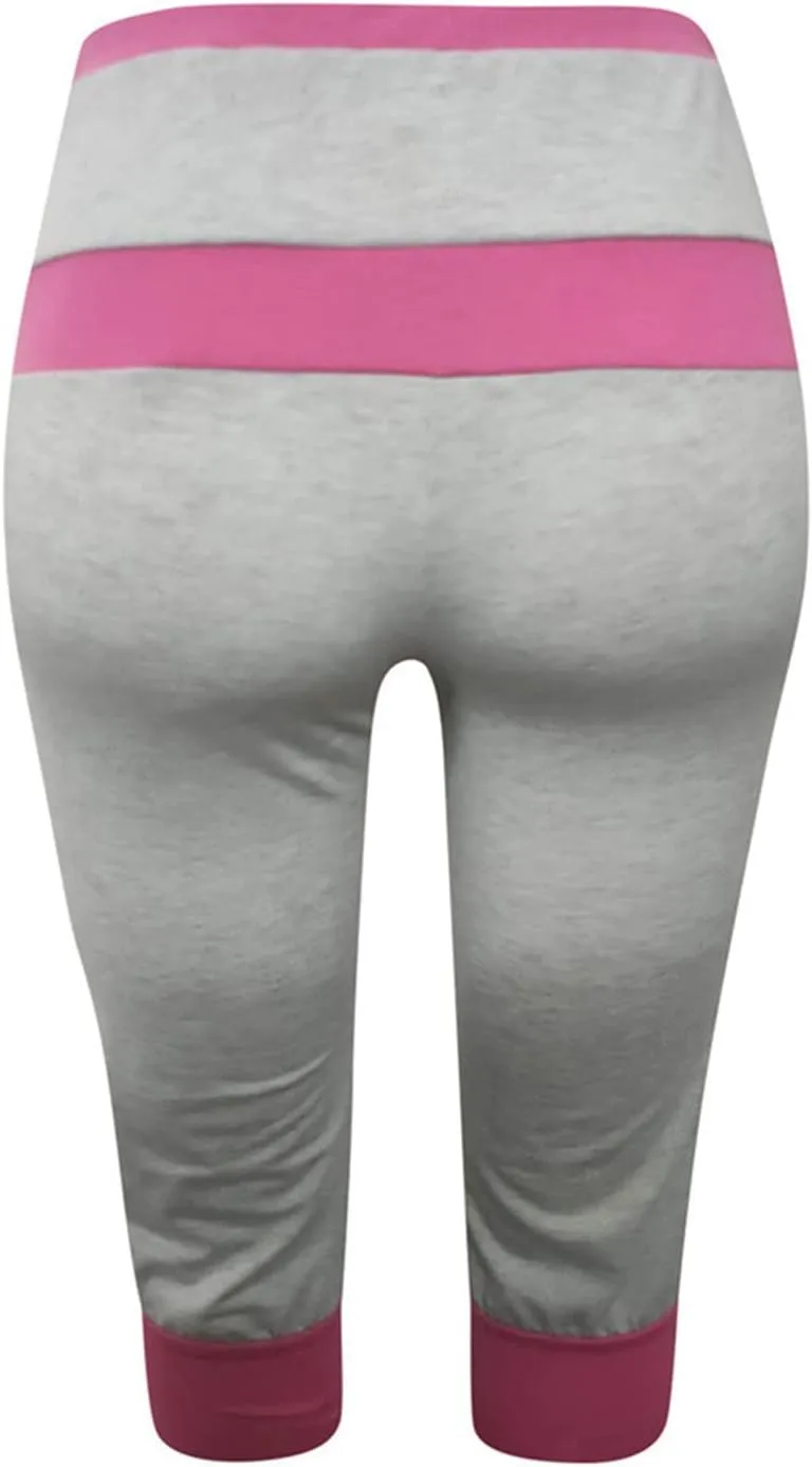 Capri Pants for Women Stretch Drawstring Low Rise Jogger Pants Comfy Soft Lounge Cropped Yoga Pants with Pockets