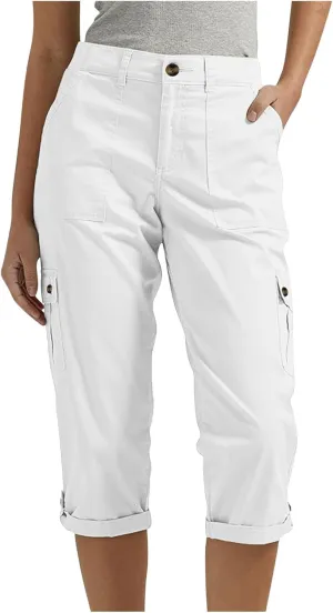 Capri Pants for Women Summer 2024 Cotton Linen Trousers with Pockets Straight Cropped Trousers Pants for Work