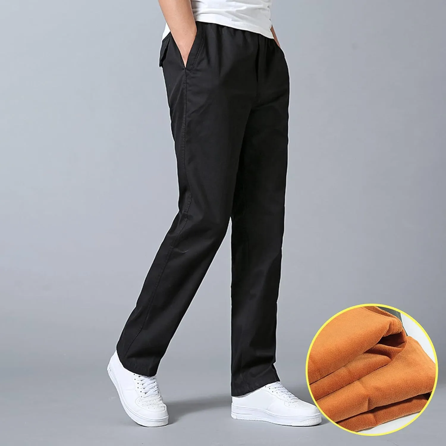 Cargo Pants for Men,Mens Pants with Pockets Cargo Joggers Fleece Sweatpants Casual Pant Chino Slim Fit Trousers