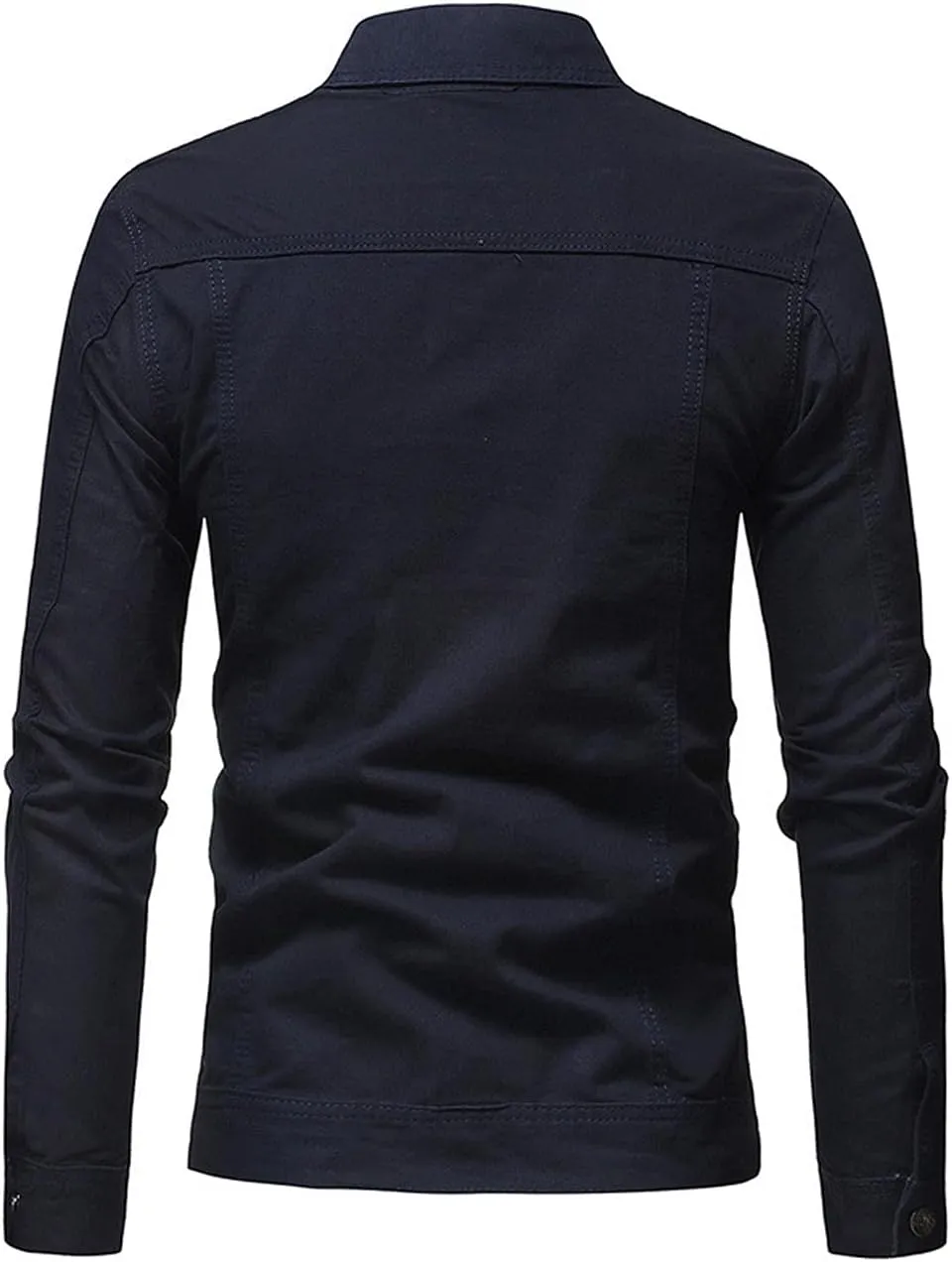 CHARTOU Men's Regular Fit Distressed Long Sleeve Denim Jacket Jean Motor Trucker Coat