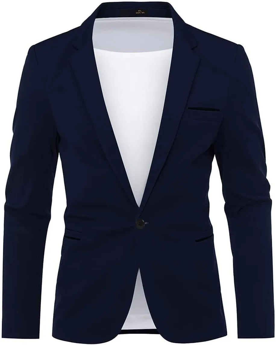 Cloudstyle Men's Suit Jacket One Button Slim Fit Sport Coat Business Daily Blazer