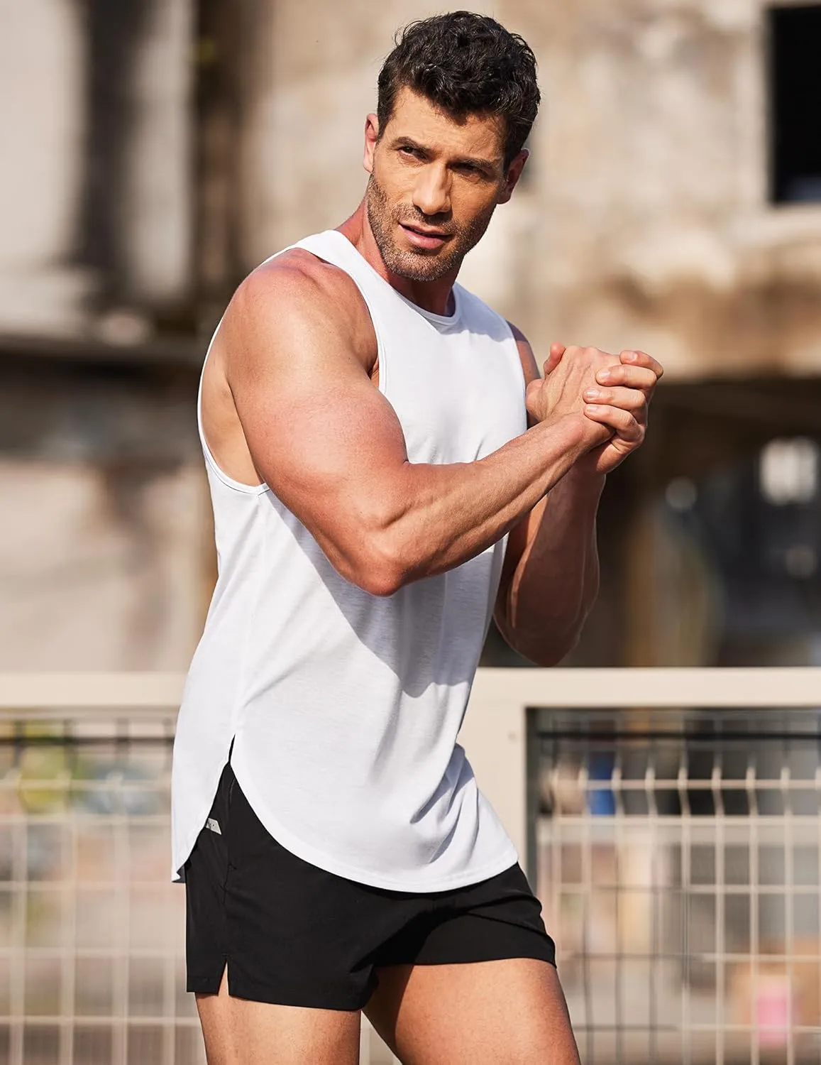 COOFANDY Men's 3 Pack Workout Tank Tops Sleeveless Gym Shirts Bodybuilding Fitness Muscle Tee Shirts
