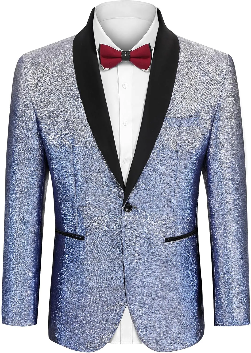 COOFANDY Men's Tuxedo Jacket Slim Fit Shawl Lapel Blazer One Button Suit Jackets for Party Prom Wedding Dinner