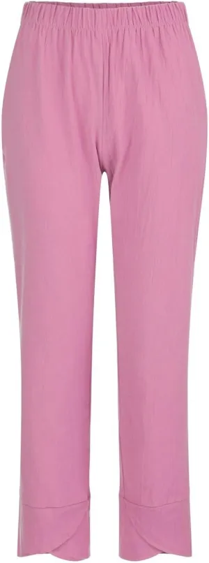 Cotton Linen Pants for Women Casual Capri Pant Plus Size Wide Leg Palazzo Summer Cropped Elastic Waist Trousers