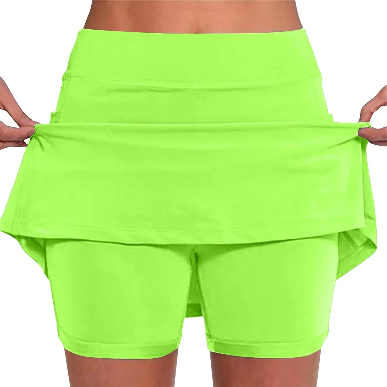 DDAPJ pyju Skorts for Women Plus Size High Waist Yoga Shorts Dressy Casual Athletic Tennis Mini Skater Skirt Basic Skort