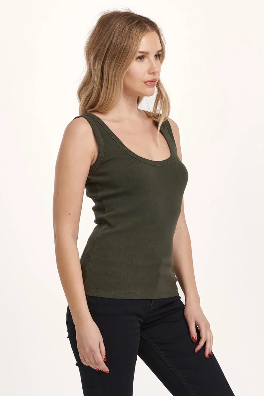DEAR JOHN Paula Scoop Neck Sleeveless Women's Tank Top Fitted Knit