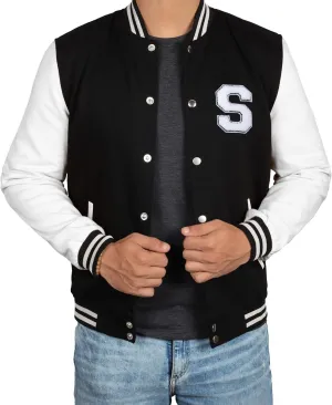 Decrum Varsity Jacket Men - High School Letterman Bomber Style Fleece Baseball Jackets For Men