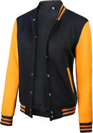 Decrum Varsity Jacket Women - Trendy Womens Letterman Jackets Highschool Baseball Bomber