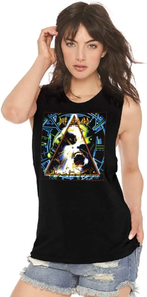 Def Leppard 1977 English Rock Heavy Metal Band Hysteria Ladies Muscle Tank Top