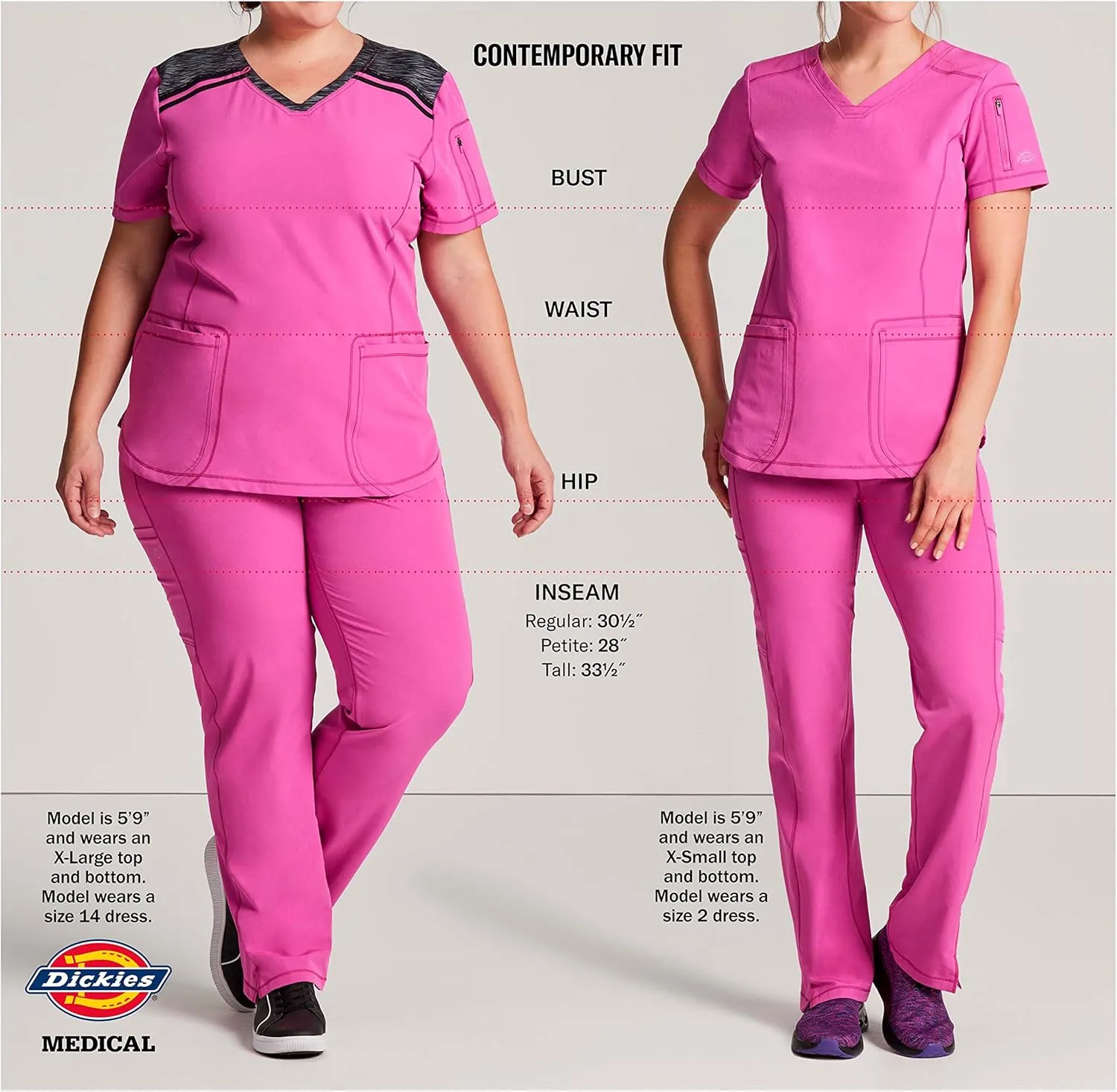 Dickies Scrub Jackets for Woman Snap Front Warm-up Jacket with 2 Pockets - DK305