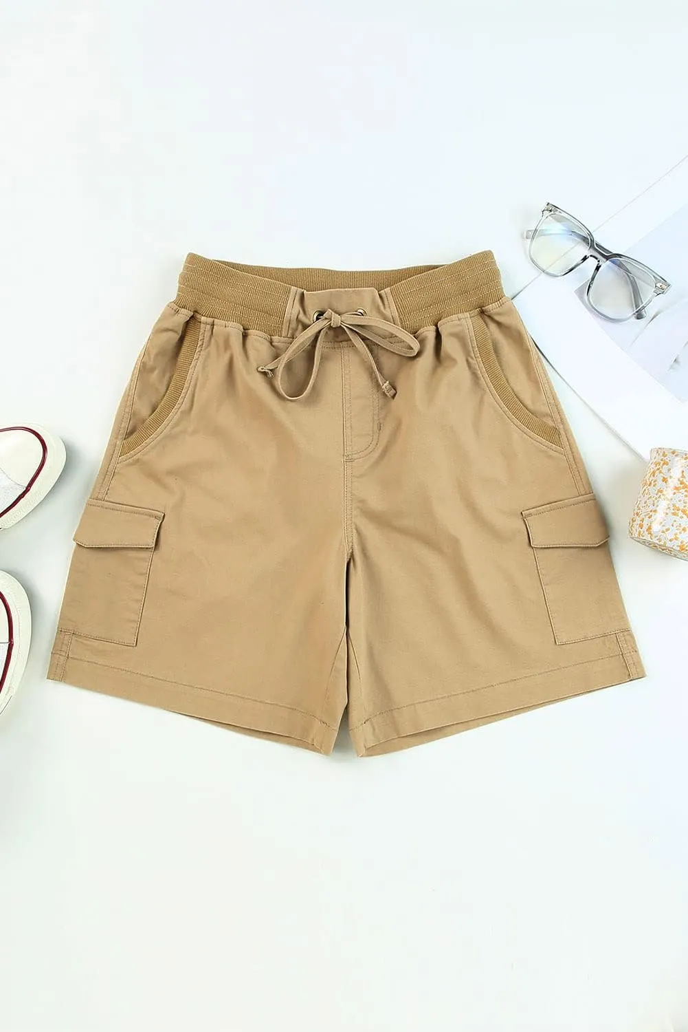Dokotoo Womens Relaxed Fit High Waist Casual 4 Pocketed 2025 Hiking Outdoor Summer Shorts S-XL