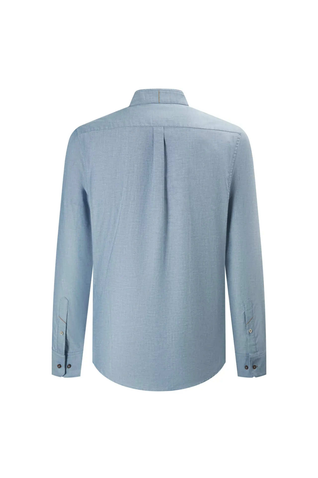 Easy Care Stand Collar Oxford Casual Shirt