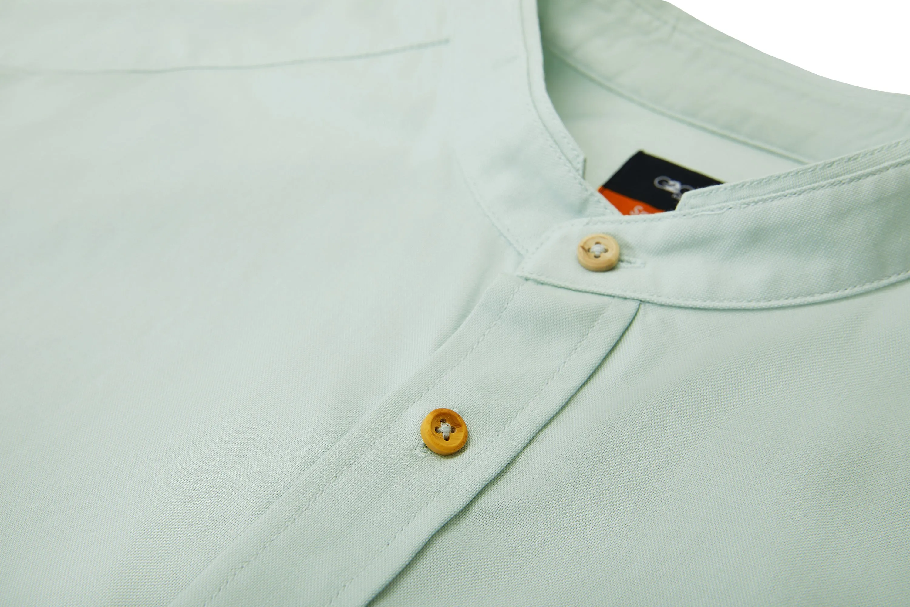 Easy Care Stand Collar Oxford Casual Shirt