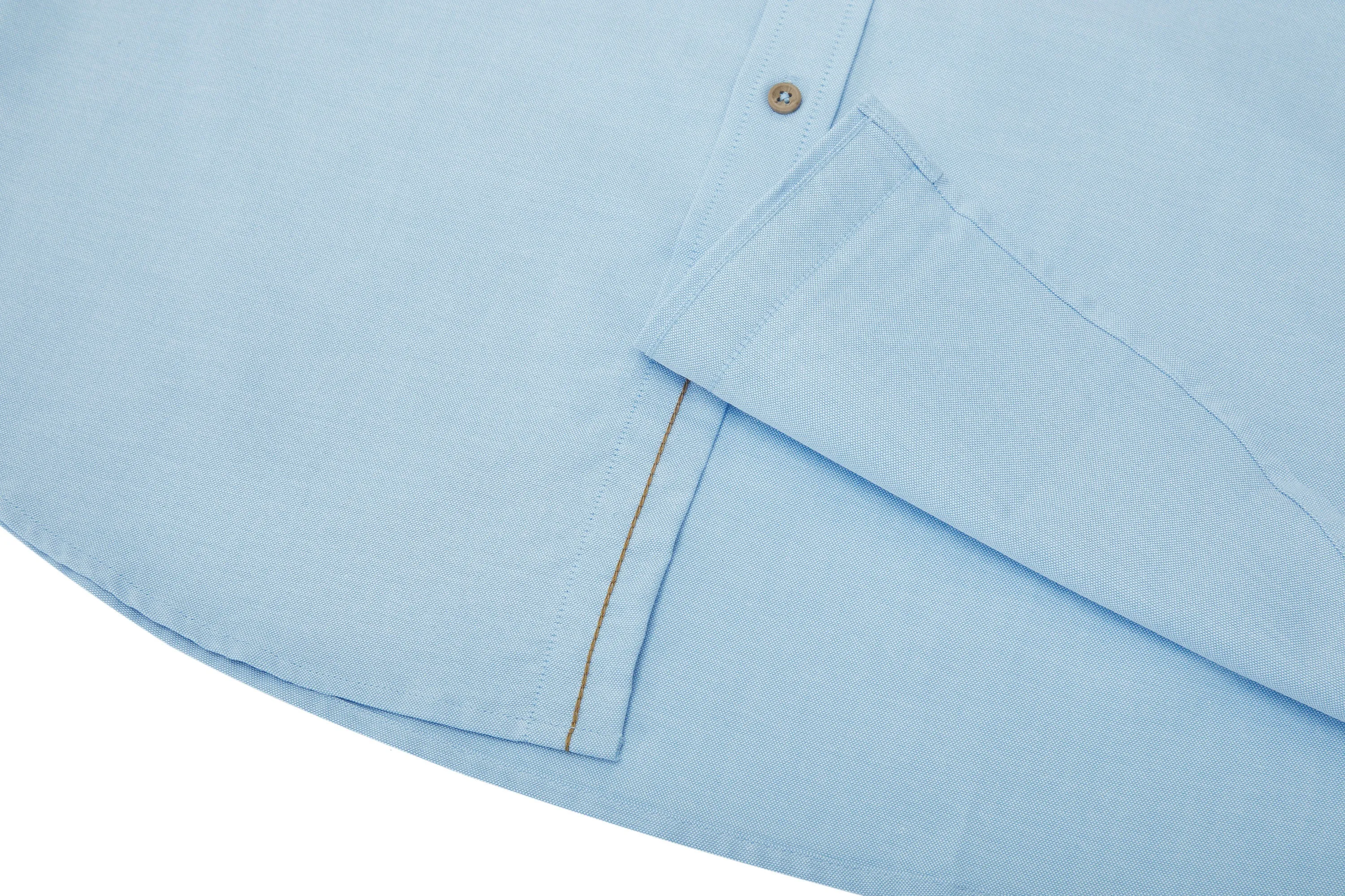 Easy Care Stand Collar Oxford Casual Shirt