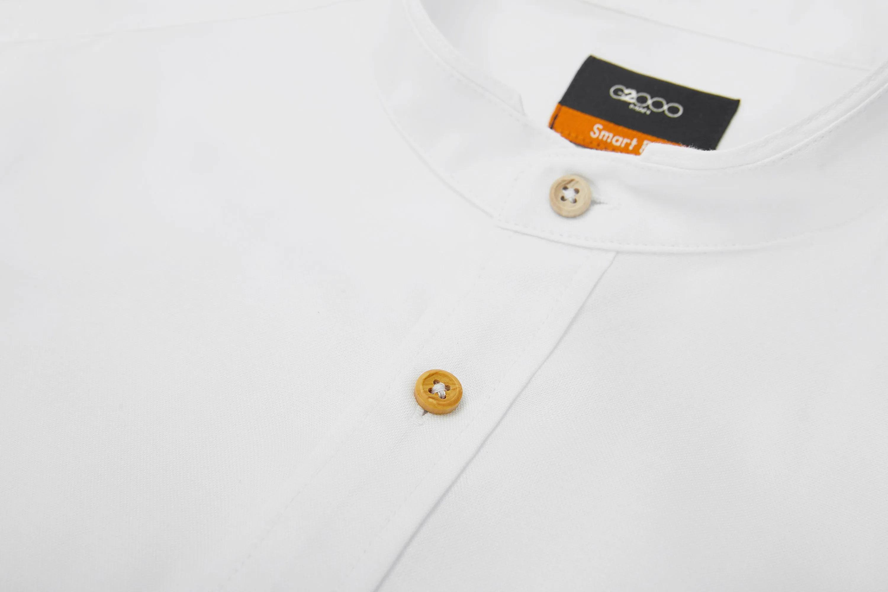 Easy Care Stand Collar Oxford Casual Shirt