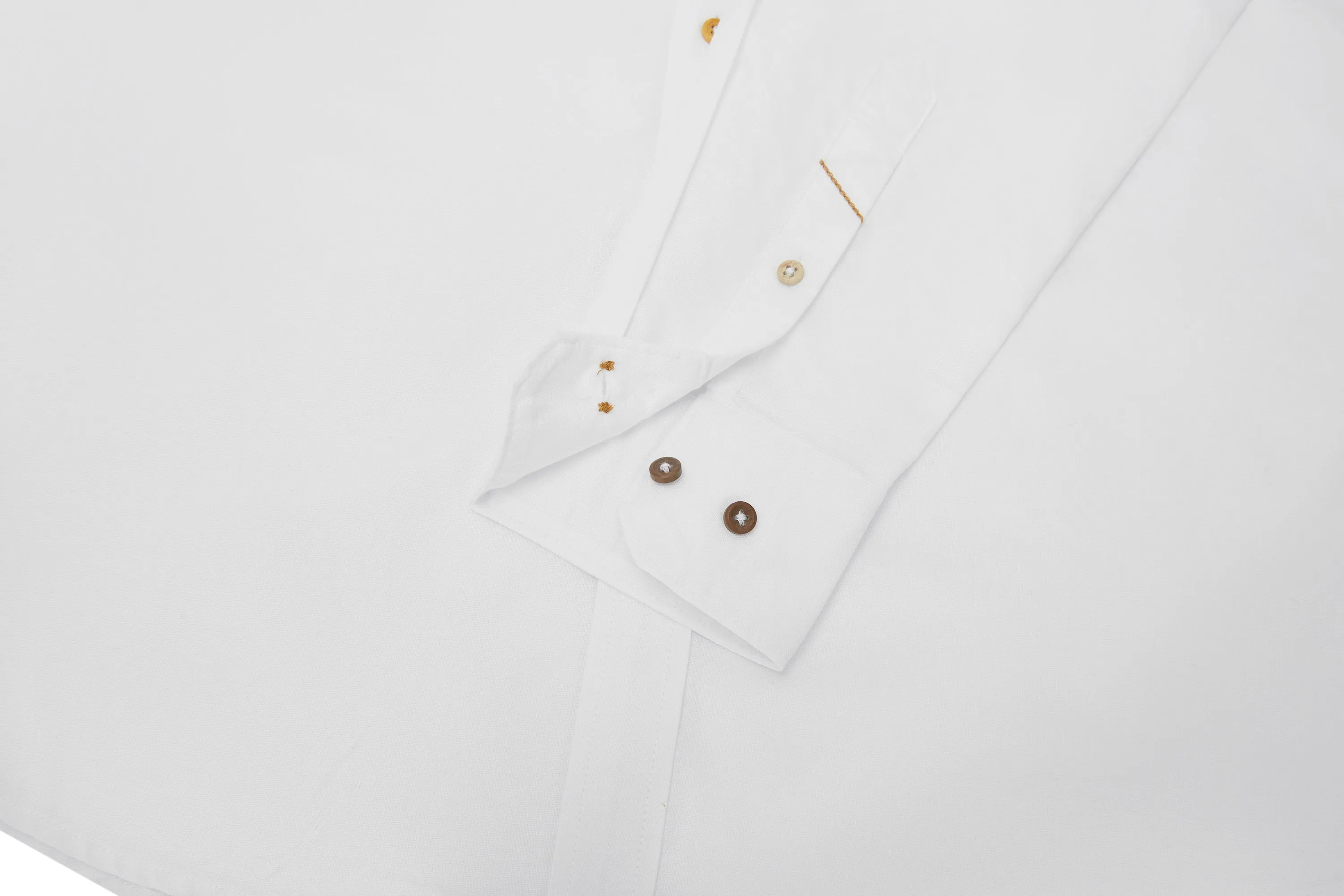 Easy Care Stand Collar Oxford Casual Shirt