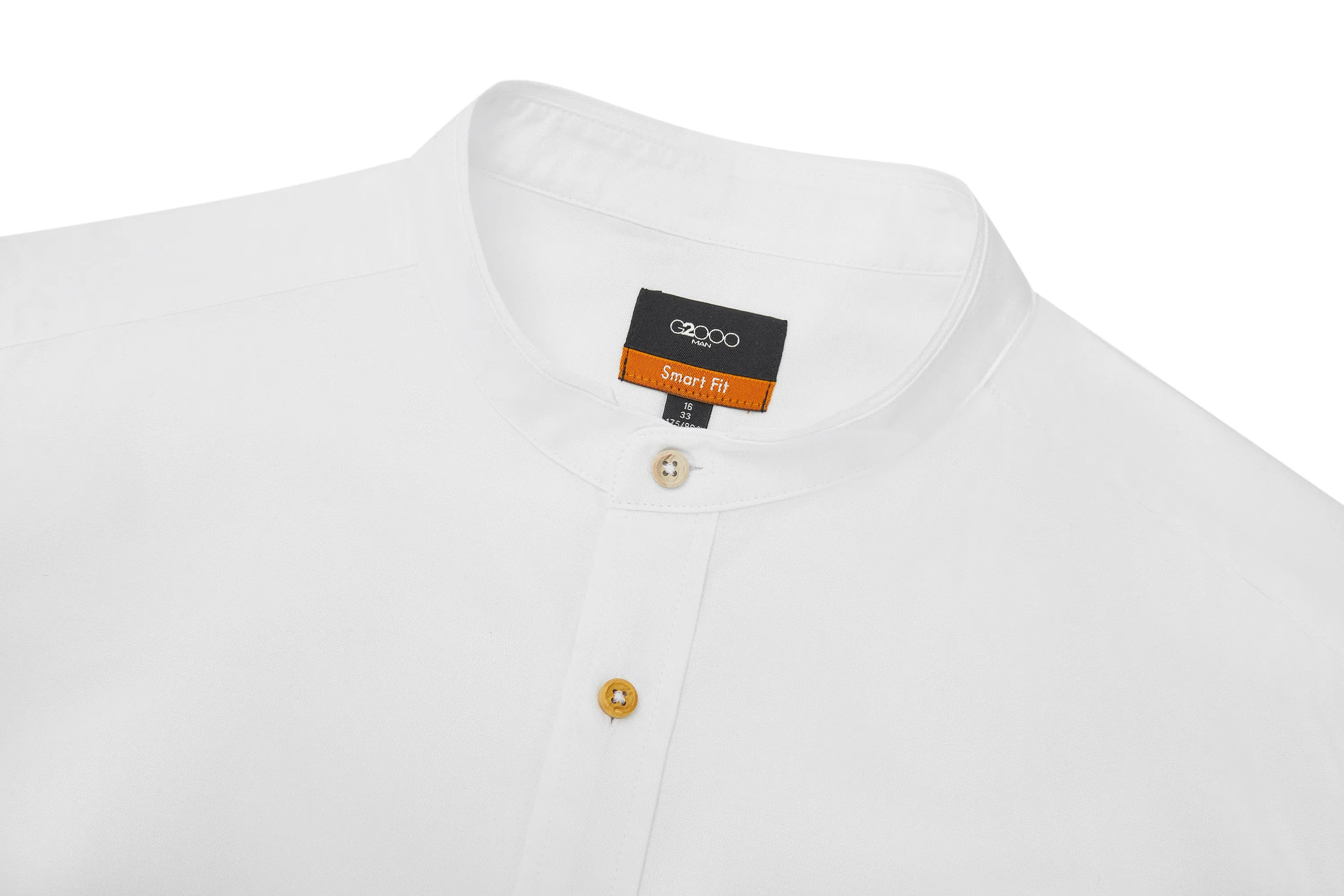 Easy Care Stand Collar Oxford Casual Shirt