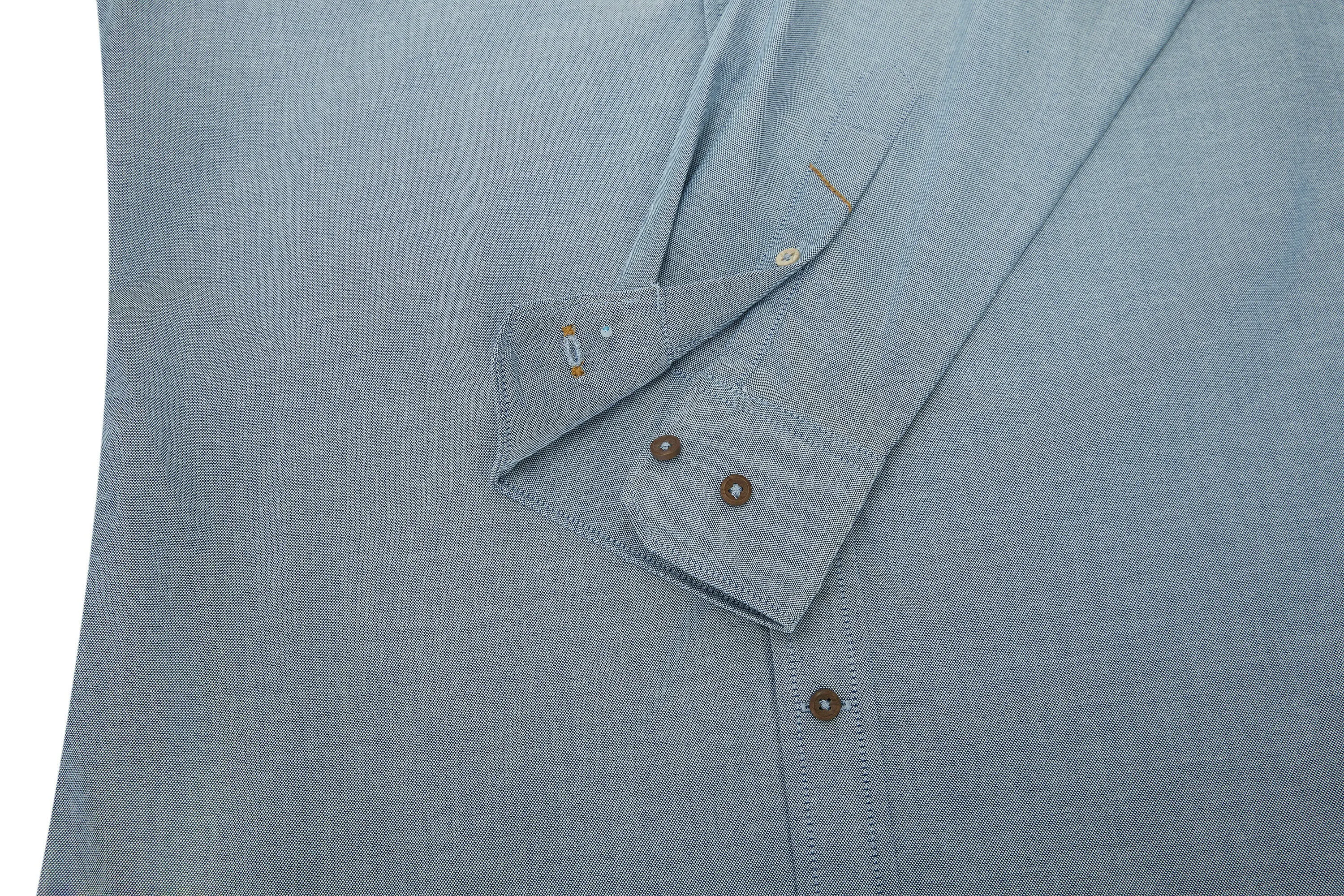 Easy Care Stand Collar Oxford Casual Shirt