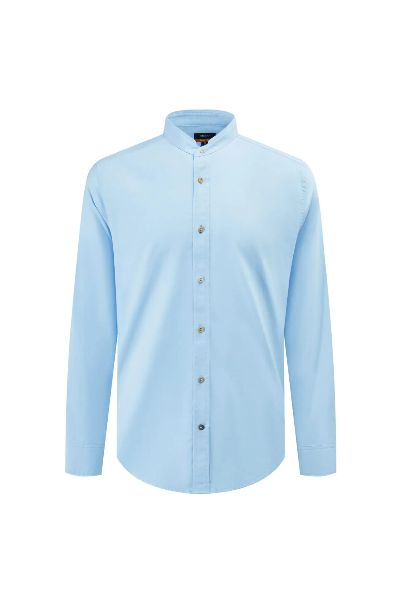 Easy Care Stand Collar Oxford Casual Shirt