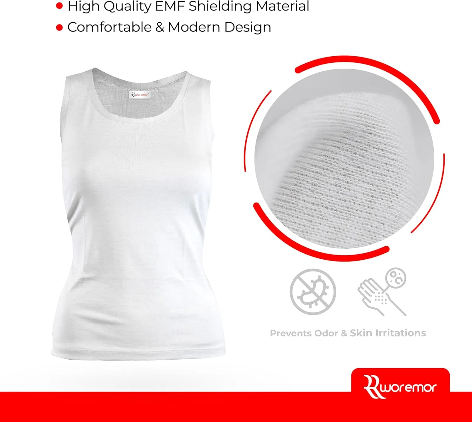 EMF Tank Top 5G RF Safe Clothing Shielding - Silver Coated Fabric