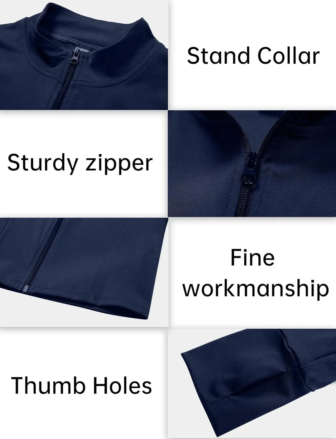 FEOYA Women Long Sleeve Full Zip Workout Crop Jacket Slim Fit Turtleneck Thumbhole Sports Track Jacket Ultra Short 2023
